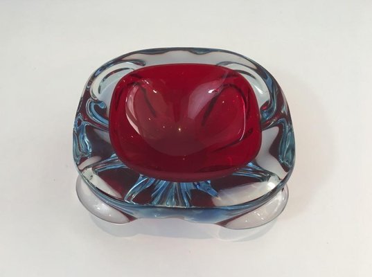 Bi-Color Crystal Ashtray, 1970s-BA-658554