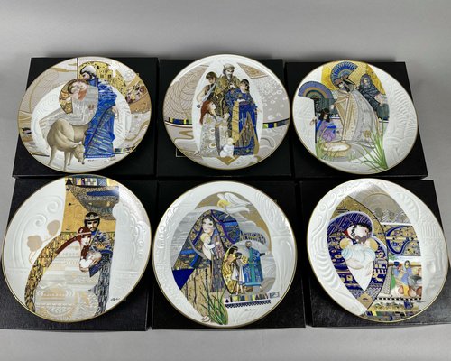 Biblical Mothers Series Plates in Fine China by Eve Licea for Knowles, 1986, Set of 6-GYX-1821898