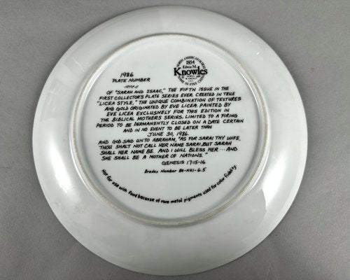 Biblical Mothers Series Plates in Fine China by Eve Licea for Knowles, 1986, Set of 6-GYX-1821898