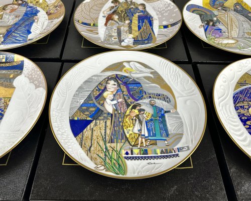 Biblical Mothers Series Plates in Fine China by Eve Licea for Knowles, 1986, Set of 6-GYX-1821898