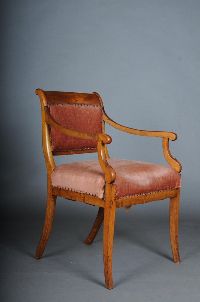 Biedermeier Armchair in Birch, 1840s