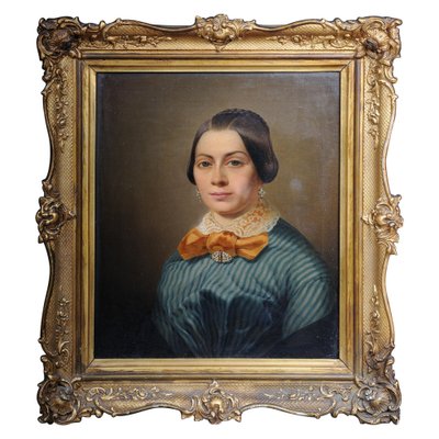 Biedermeier Artist, Lady's Portrait, 19th Century, Oil on Canvas, Framed-FLW-1402251