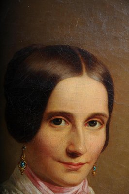 Biedermeier Artist, Woman's Portrait, 1840, Oil on Canvas, Framed-FLW-1402172