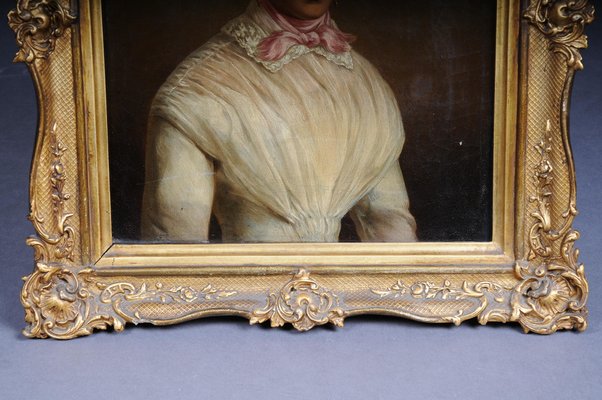 Biedermeier Artist, Woman's Portrait, 1840, Oil on Canvas, Framed-FLW-1402172