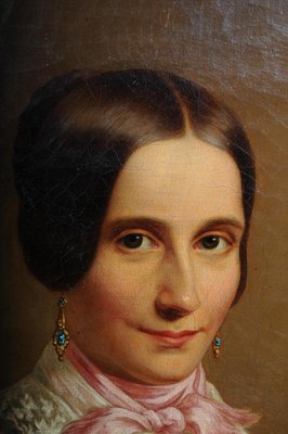 Biedermeier Artist, Woman's Portrait, 1840, Oil on Canvas, Framed-FLW-1402172