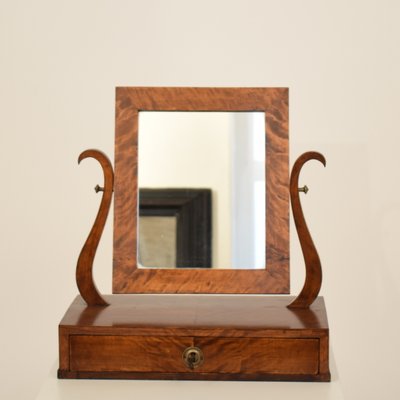 Biedermeier Birch Dressing Mirror with Drawer, Germany, 1820s-FB-653185