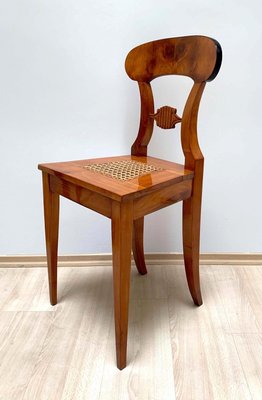 Biedermeier Board Chairs, Cherry Veneer and Mesh, Vienna, 1830s, Set of 6-NNB-588252