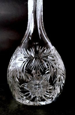 Biedermeier Bohemian Hand-Cut and Ground Crystal Liquor Bottle, 1910s-QRS-1821816