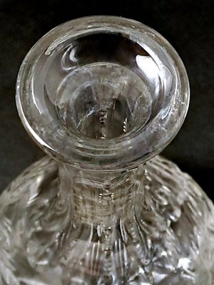 Biedermeier Bohemian Hand-Cut and Ground Crystal Liquor Bottle, 1910s-QRS-1821816