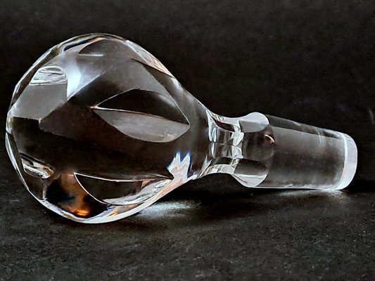 Biedermeier Bohemian Hand-Cut and Ground Crystal Liquor Bottle, 1910s-QRS-1821816