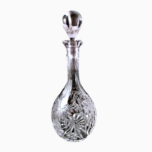 Biedermeier Bohemian Hand-Cut and Ground Crystal Liquor Bottle, 1910s-QRS-1821816