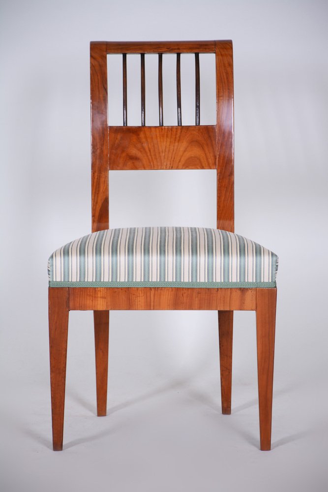 Biedermeier Chair in Cherry Tree &New Upholstery, Czech, 1820s