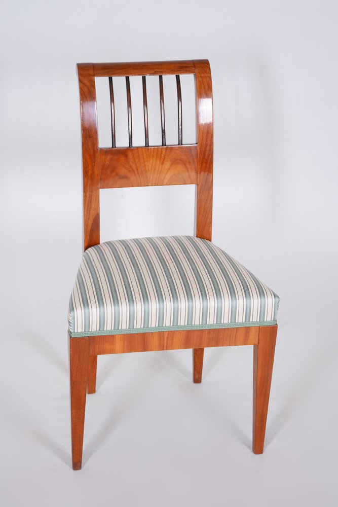 Biedermeier Chair in Cherry Tree &New Upholstery, Czech, 1820s