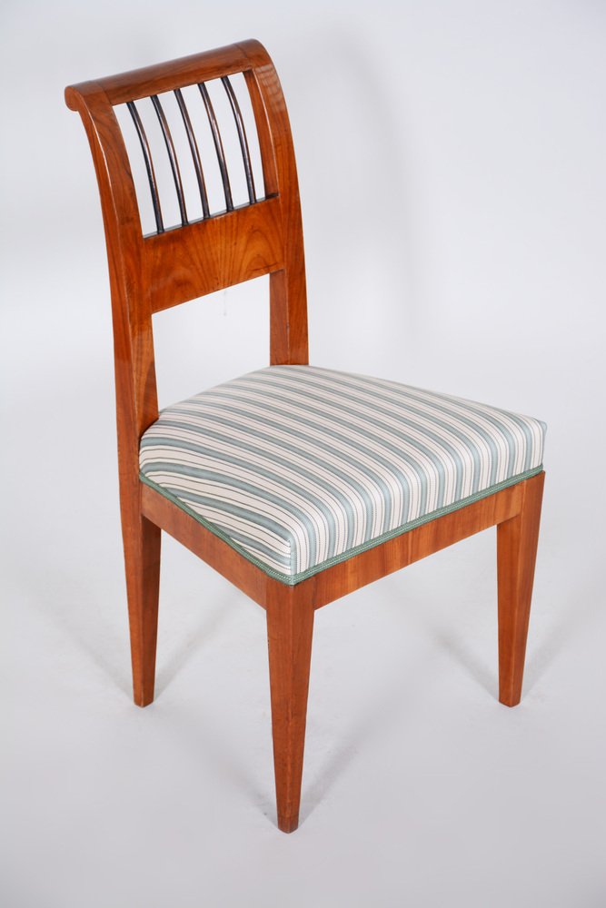 Biedermeier Chair in Cherry Tree &New Upholstery, Czech, 1820s