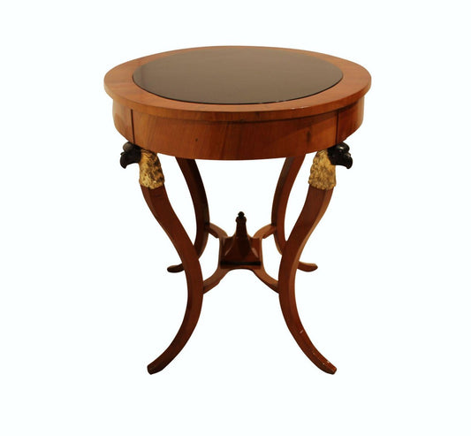 Biedermeier Cherry Veneer Gold-Leaf Center Table, Austria, 1820s