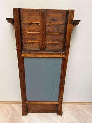 Biedermeier Cherry Wall Mirror with Brass Decor, South Germany, 1820s-NNB-1377592