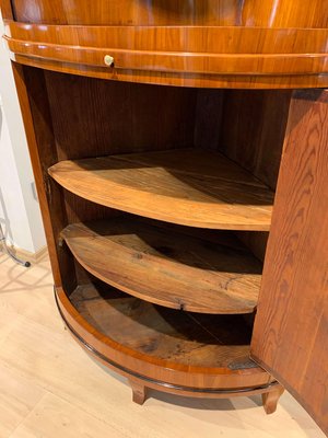 Biedermeier Corner Cabinet, Cherry Veneer, Ebony Inlay, South Germany circa 1820-NNB-1005706