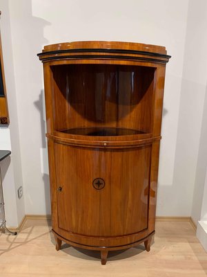 Biedermeier Corner Cabinet, Cherry Veneer, Ebony Inlay, South Germany circa 1820-NNB-1005706