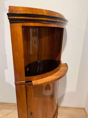 Biedermeier Corner Cabinet, Cherry Veneer, Ebony Inlay, South Germany circa 1820-NNB-1005706