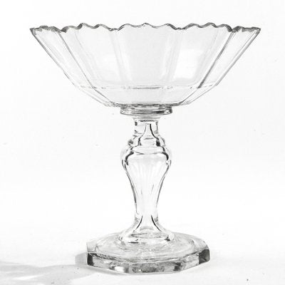 Biedermeier Crystal Bowl on Stand, 1800s-BKO-1799030