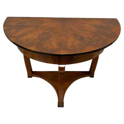 Biedermeier Demi-Lune Console Table in Walnut Veneer & Maple, Austria, 1830s-NNB-1241171