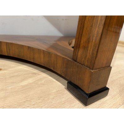 Biedermeier Demi-Lune Console Table in Walnut Veneer & Maple, Austria, 1830s-NNB-1241171