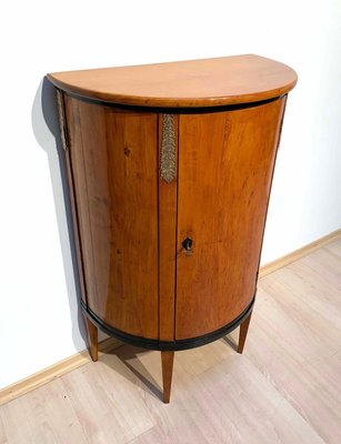 Biedermeier Demilune Half Cabinet, Cherrywood and Brass, France, circa 1810-NNB-810369