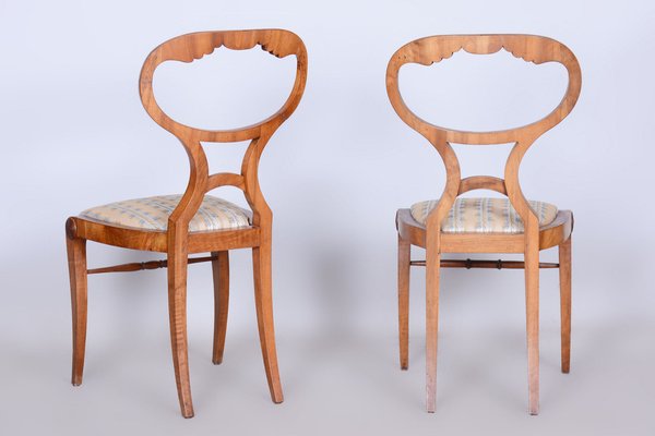 Biedermeier Dining Chairs in Oak & Walnut, Vienna, Austria, 1820s, Set of 4-WHY-1705665