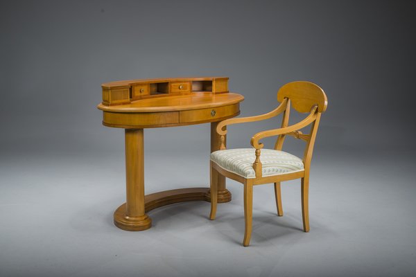 Biedermeier Dressing Table and Armchair from Selva, Italy, Set of 2-ZZH-1811084