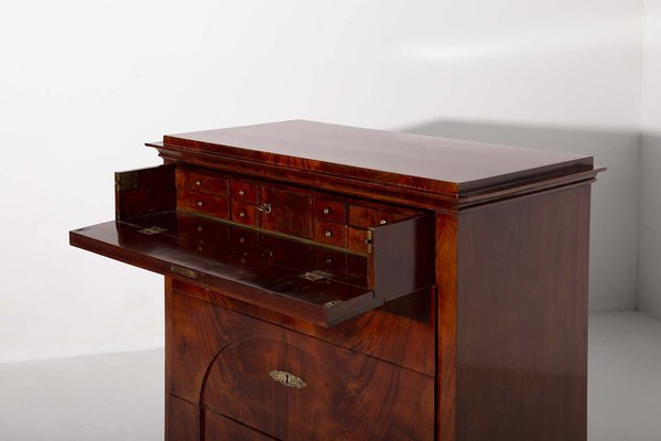 Biedermeier Drop-Front Mahogany Secretary Chest, 1930s-RCE-1735225