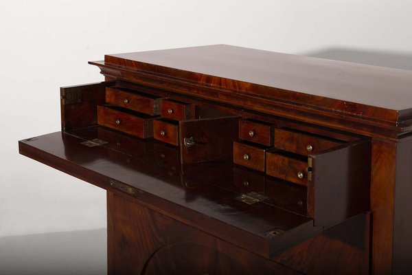 Biedermeier Drop-Front Mahogany Secretary Chest, 1930s-RCE-1735225