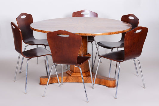 Biedermeier Folding Dining Table in Walnut, Former Czechoslovakia, 1830s