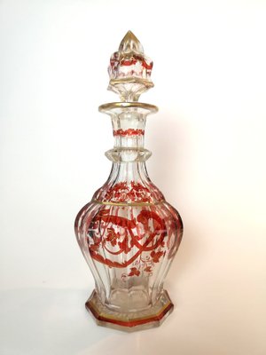 Biedermeier Gold Plated Glass Decanter, Late 19th Century-UWE-1268331