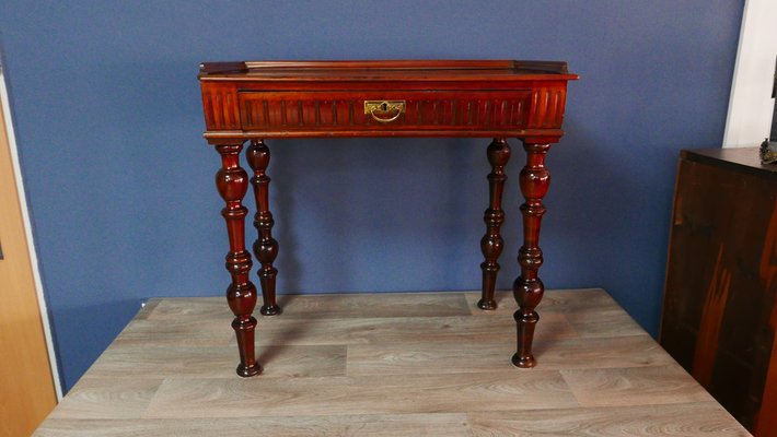 Biedermeier Lady Writing Desk with Drawer in Mahogany, 1890s-KK-1820831