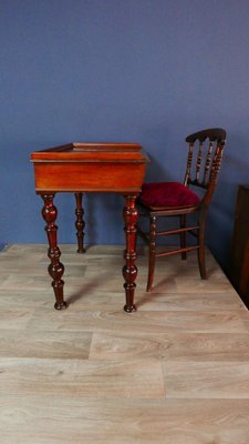 Biedermeier Lady Writing Desk with Drawer in Mahogany, 1890s-KK-1820831