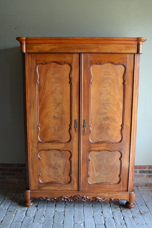 Biedermeier Mahogany Girls Cupboard, 1880