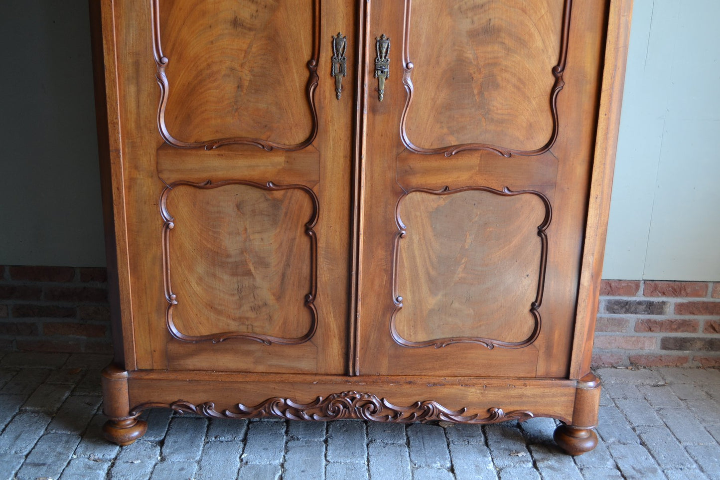 Biedermeier Mahogany Girls Cupboard, 1880