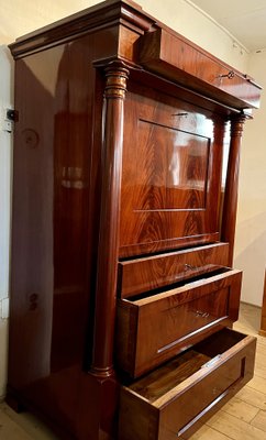 Biedermeier Mahogany Veneer Secretary, 1800s-RVU-1811600