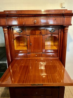 Biedermeier Mahogany Veneer Secretary, 1800s-RVU-1811600