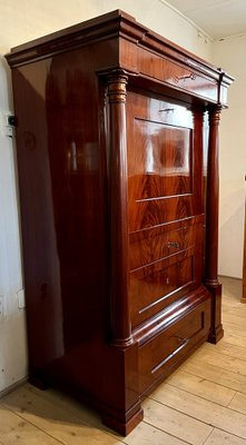 Biedermeier Mahogany Veneer Secretary, 1800s-RVU-1811600