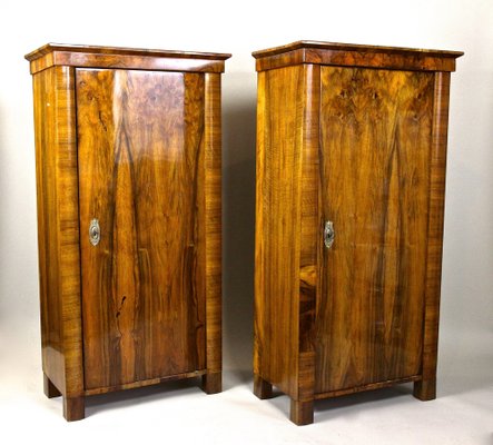 Biedermeier Nutwood Cabinets, Austria, 1830s, Set of 2-TQA-1322291