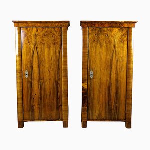 Biedermeier Nutwood Cabinets, Austria, 1830s, Set of 2-TQA-1322291