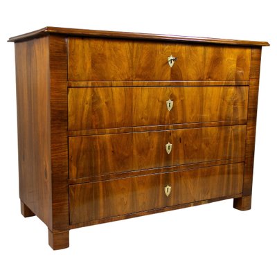 Biedermeier Nutwood Chest of Drawers, Austria, 1840s-TQA-1321896