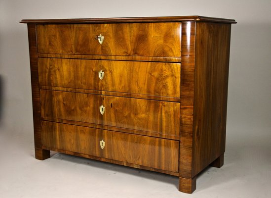 Biedermeier Nutwood Chest of Drawers, Austria, 1840s-TQA-1321896