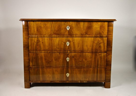 Biedermeier Nutwood Chest of Drawers, Austria, 1840s-TQA-1321896