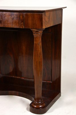 Biedermeier Nutwood Console Table with Columns, Austria, 1860s-TQA-1322374