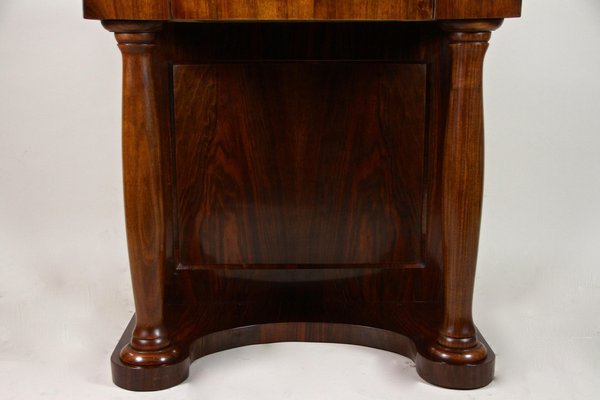 Biedermeier Nutwood Console Table with Columns, Austria, 1860s-TQA-1322374