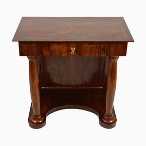 Biedermeier Nutwood Console Table with Columns, Austria, 1860s-TQA-1322374