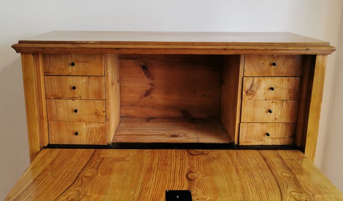 Biedermeier Oak and Birch Secretary, 1820s-ELB-1271263