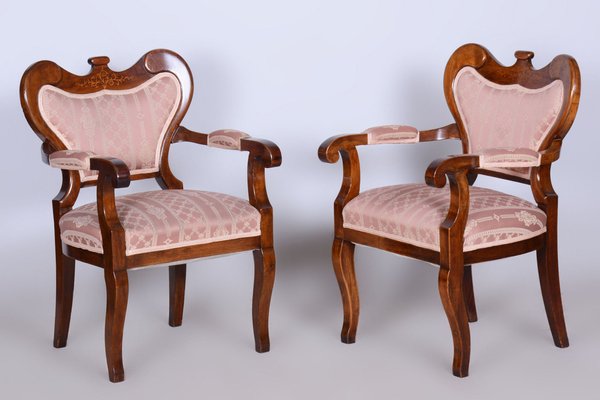 Biedermeier Oak Seating Set in Walnut, Austria, 1840s, Set of 5-WHY-1705613